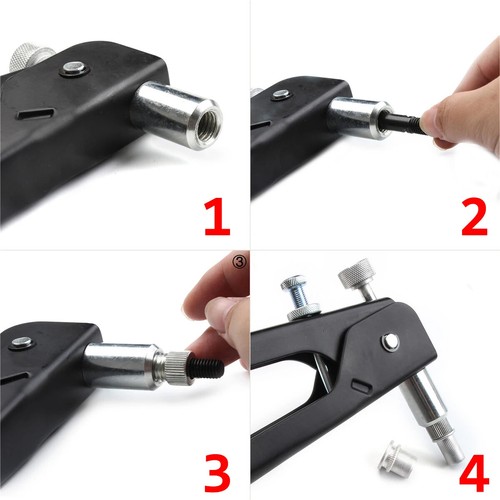 Threaded Rivet Nut Kit Mixed Aluminum Alloy Rivet Nut Gun Set M3 M4 M5 M6 M8 - Picture 2 of 13