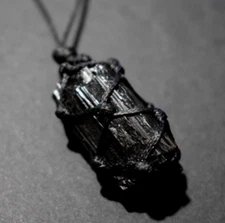 2025NEW Raw Black Tourmaline Pendant Fashion Necklace Gift Idea
