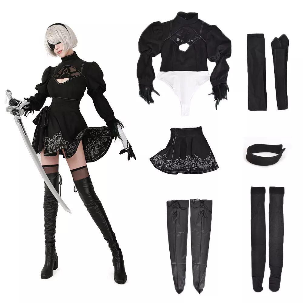 Nier: Automata, NieR, 2B (Nier: Automata), blindfold, black dress