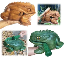 Extra Large 9" Wood Frog Guiro Rasp Percussion Instrument Tone Block Wooden Frog