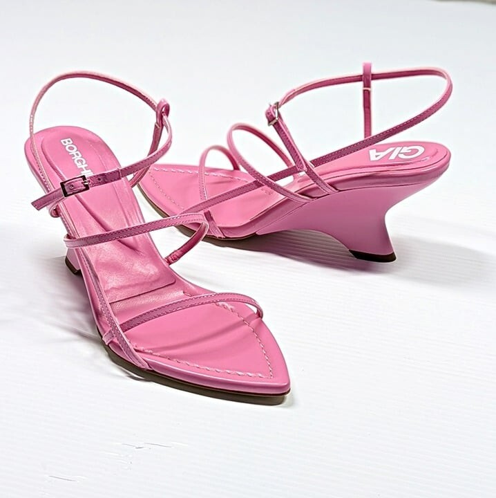 シューズ・サンダルその他 GIA BORGHINI Woman Wedge shoes Pink GIA26 P2500 Gia Borghini Women's Gia 26 Strappy Wedge Sandals Pink Size
