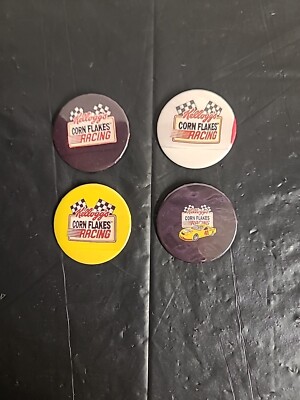 Kellogg's Corn Flakes Racing Vintage Pin Lot Of 4
