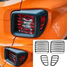 Black ABS Rear Lamp Taillight Protection Guard Cover Kit For Jeep Renegade 2016+