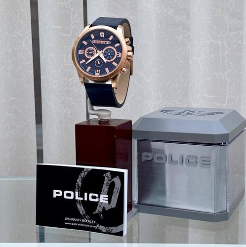 New POLICE Mens Watch BLUE & Rose Gold Day & Date RRP£250 Ideal Gift For Him Box - Picture 4 of 11