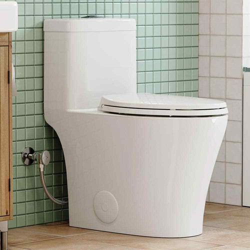 1-Piece Compact Elongated ADA Height 0.8/1.28 GPF Dual Flush Water Sense Toilet