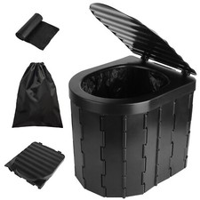 Portable Folding Toilet Potty Seat for Travel Camping Car Emergency Kit with Lid