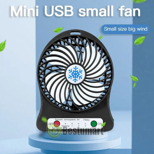 USB Desk Table Fan Personal Small Air Circulator Quiet Mini Portable Fan 3 Speed