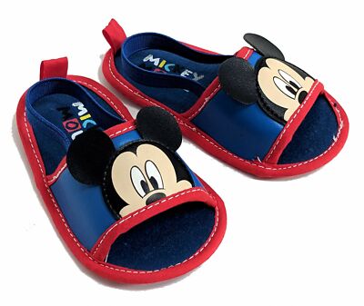 BABY BOY MICKEY MOUSE FLIP FLOP WITH BACK STRAP SANDALS 0-3 MONTHS UK