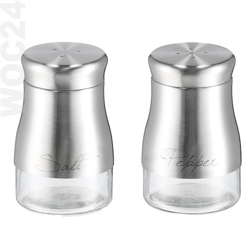 SET Salzstreuer Pfefferstreuer Gewürzstreuer Glas-Edelstahl Salz Pfeffer Streuer