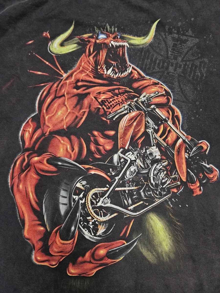 Vintage Y2K West Coast Choppers Demon Devil Graphic LogoT