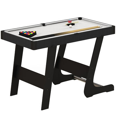 Klappbarer Billard Snooker Tisch Set Pool zwei Queues 16 Kugeln Kreide Dreieck Bürste