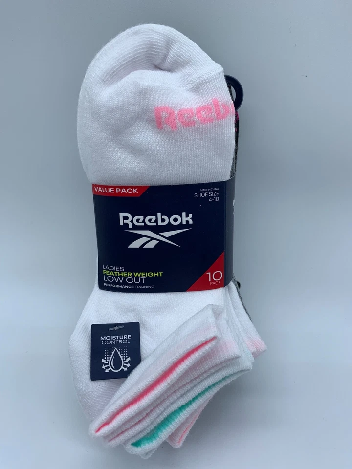 NUEVO PAQUETE DE 10 PARES ZAPATOS MUJER REEBOK PERFORMANCE ENTRENAMIENTO CORTE BAJO TALLA 4-10 Foto 2 de 4