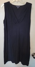 Eileen Fishet Sleeveless Dress Small Faux Wrap V-Neck Black Size Small