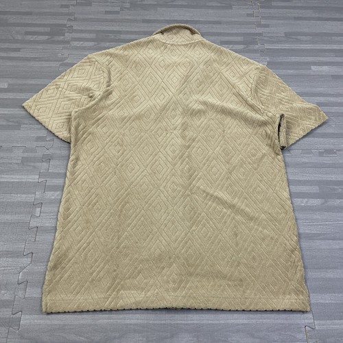 Kenneth Cole The Short Sleeve Terry Shirt Mens L Techni-Cole Camel Diamond $59 - Picture 8 of 8
