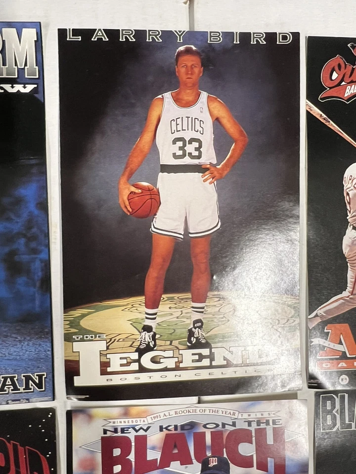 Lote de 7 muestras de póster de 4x6 Costacos Brothers de la década de 1990 Gretzky Ripken Larry Bird Foto 3 de 4