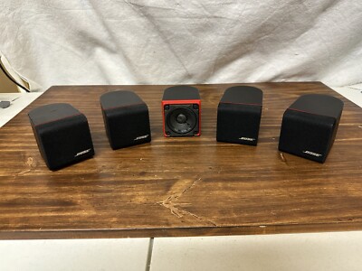 5 Bose Red Line Cube Speakers Black with Speaker Cables | eBay