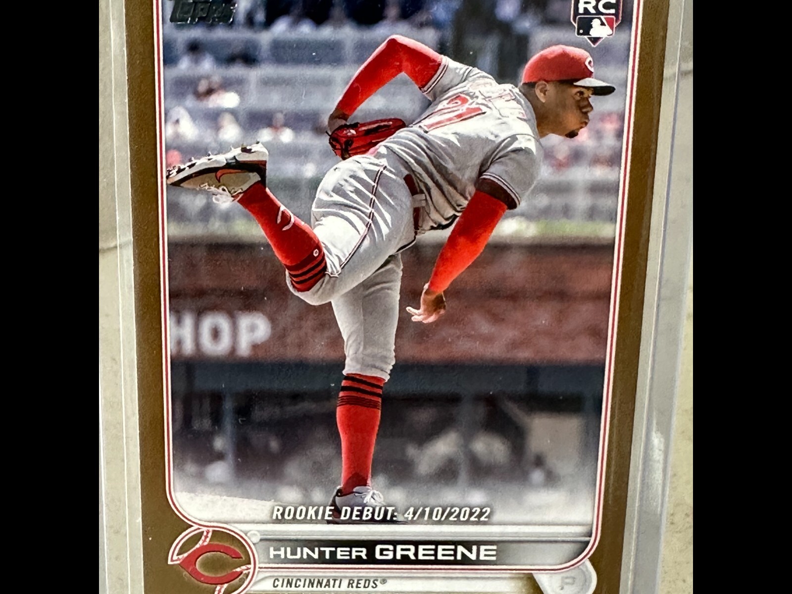 2022 Topps Update #US267 Rookie Debut Gold Foil RC Hunter Greene