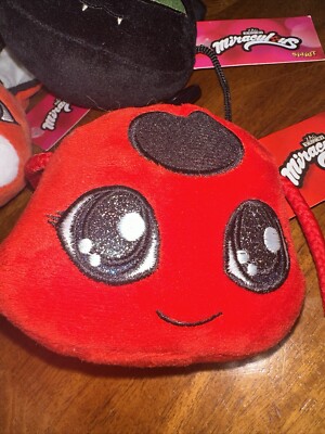 SET OF 3 PLUSH: TIKKI, TRIXX, AND PLAGG MIRACULOUS LADYBUG Head