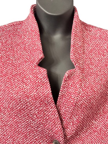 Old Navy Red Tweed Fleece Lined Jacket Peacoat Pea Coat Women's Small - Picture 4 of 8