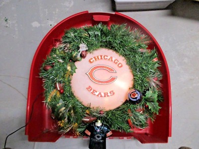 NFL Chicago Bears Fiber Optic Christmas Wreath plus storage Box