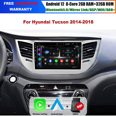 Für Hyundai Tucson 2014-2018 Android Autoradio CarPlay Navigation GPS DAB+BT DSP