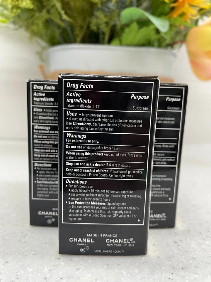 CHANEL VITALUMIERE AQUA Ultra-Light Skin Perfecting Sunscreen (You Pick) NIB - Image 3 of 3