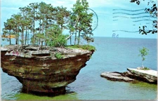 Vintage  Postcard, 1983 "TURNIP ROCK PT AUX BARGUES PORTAUSTIN MI"  PC 0553