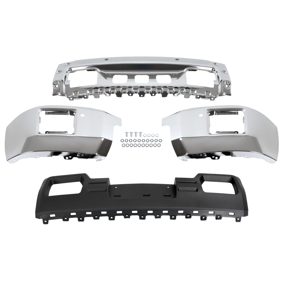 Skid Plate + Front Bumper Face Bar For 2014-2015 GMC Sierra 1500 W/ Sensor Hole Foto 4 de 4