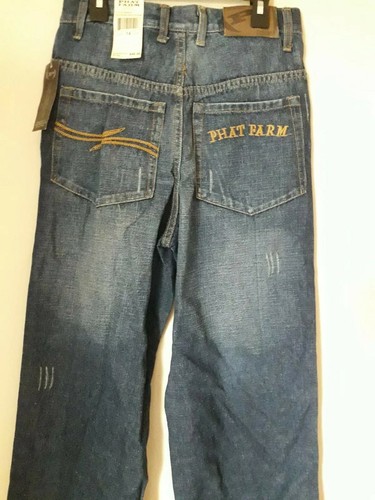 NWT Baby Phat Boys Vintage Light Distressed Denim Stone Wash Jeans Pants Sz 14 - Picture 4 of 8