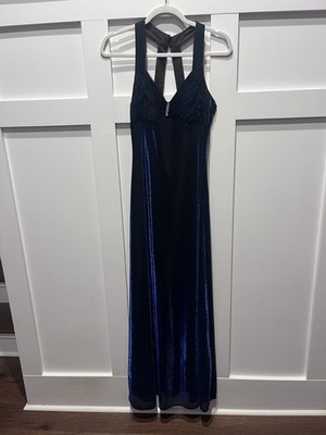 dark blue velvet prom dress Navy Blue Velvet Prom Dresses with Organza Overskirt Off the Shoulder 24210 Navy Blue / US6 main image 1