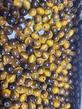 1/4"Yellow Tiger Eye Smooth Round Beads 5.95 Oz 500 . Plus 55 Beads 7mm