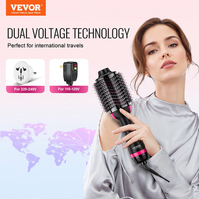 Hair Blow Dryer Brush, 4 in 1 Ionic Hair Styler and Volumizer with Electroplate
