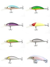 8pcs Long Tongue Lip Minnow Hard Artificial Bait Fishing Lure For Freshwater