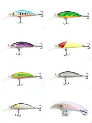 8pcs Long Tongue Lip Minnow Hard Artificial Bait Fishing Lure For Freshwater