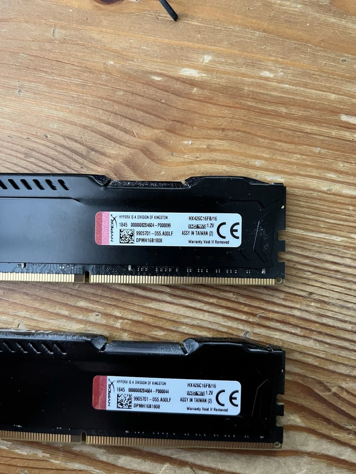 32GB (2x16GB) DDR4 2666 HX426C16FB/16 Desktop Memory 1.2V 288pin - Image 3 of 3