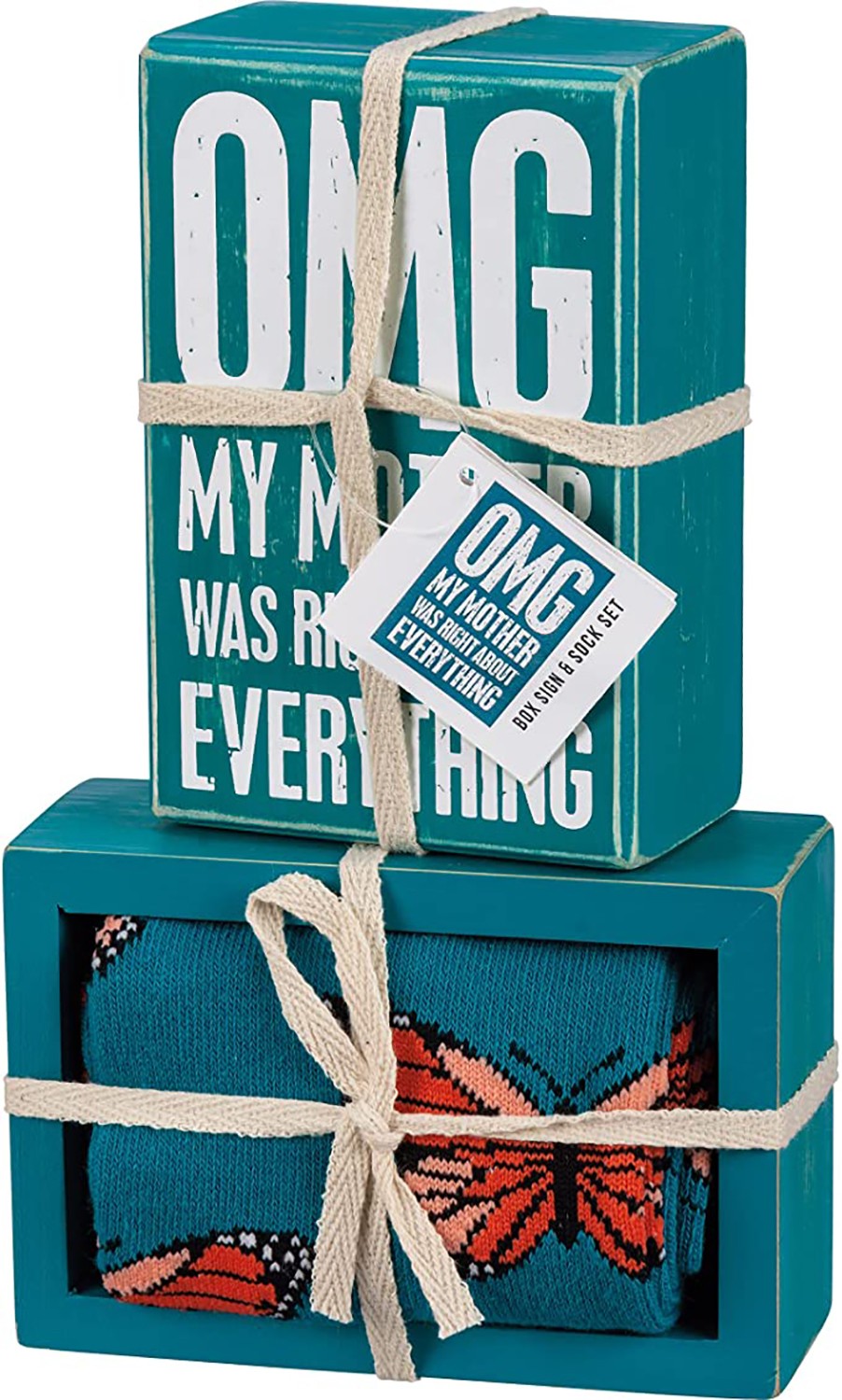 Primitives by Kathy Omg My Mom Was Right About Everything Sign And Sock Gift Set 3090₽