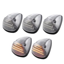 5PCS Amber Clear Lens LED Cab Roof Marker Lights A4:Clear Lens Amber Light