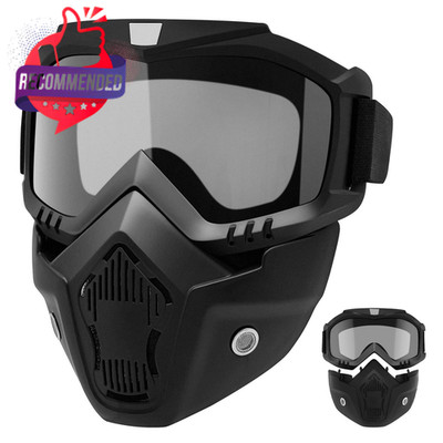 Mask With Detachable Goggles For Riding, Cutting, Mowing& Weedeating Grass