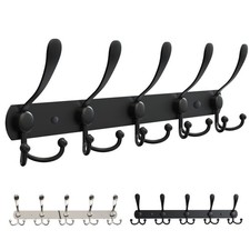 15 Hook Wall Mount Hanger Towel Rack Stainless Steel Coat Robe Hat Clothes Rack