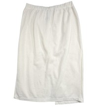Plus Size Vintage Forelli Cream Knit Button Front Midi Skirt Womens 22/24 Slit
