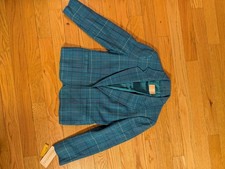 New With Tags Vintage Pendleton Wool Women's Blazer Turquoise Stripes