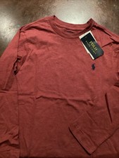 Polo Ralph Lauren Kids Long Sleeve Shirt Small S Red Blue Pony Cotton Boys Girls