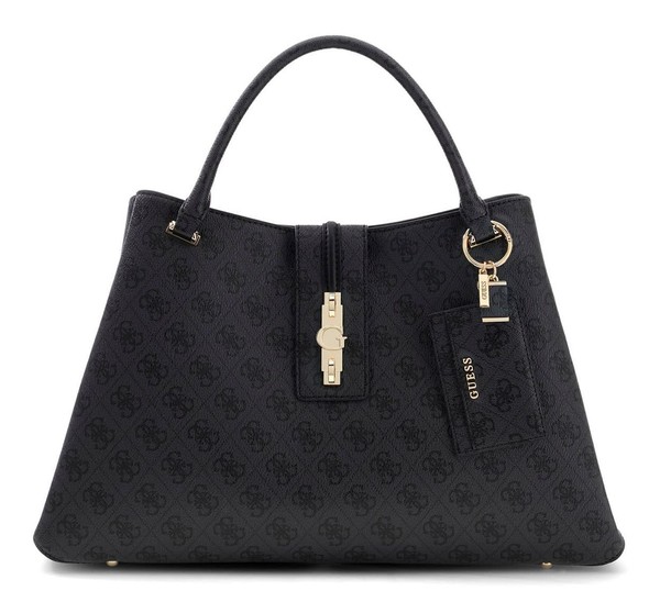 Guess Yvonne Girlfriend Carryall Handtasche Tasche Coal Logo Dunkelgrau Schwarz-image