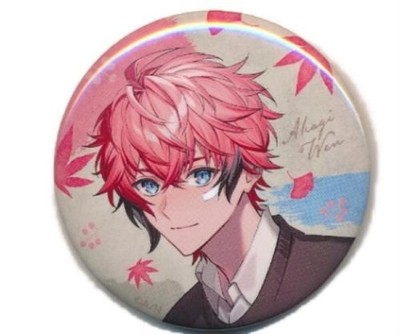 Nijisanji Oriens and Dytica x Karaoke Manekineko Akihiyo Badge Akagi Wen A Japan