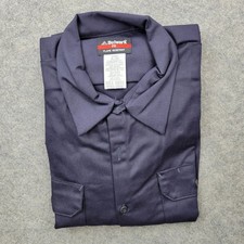 Bulwark FR Flame Resistant Shirt XL-RG Navy Work Button Down SLW2NV0 8.6 ATPV