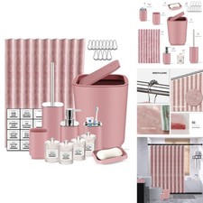 IMAVO Pink 23 Piece Bathroom Accessories Set with Shower Curtain