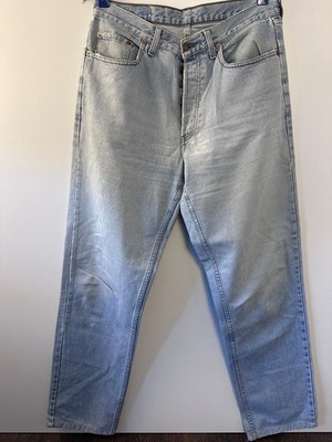 Levis 501 Hellblau Bleached Vintage Jeans W33 L32 Button Fly Denim Original Fit