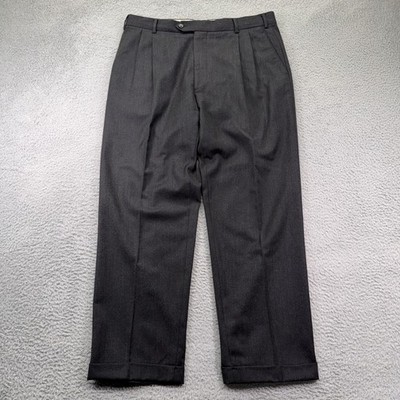 Enzo Mantovani Zignone Dress Pants Men 36x30 Dark Gray Wool Cashmere Blend Italy