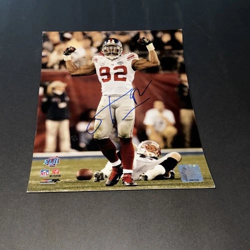 Michael Strahan Signed New York Giants Super Bowl 8x10 Photo