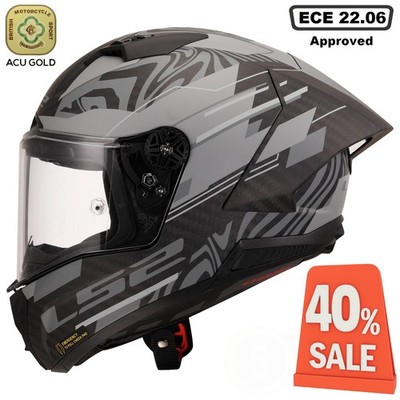 LS2 FF805 THUNDER GP AERO POLAR M.BLACK FULL FACE MOTORCYCLE HELMET CUST RETURN